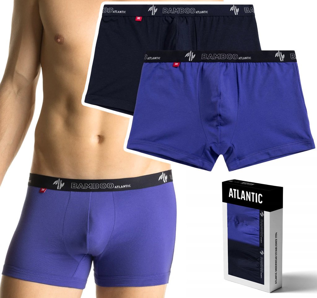 Bokserki Męskie Bambusowe 2-Pak Szorty Atlantic 2Mh-1187 - L