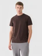 Koszulki sportowe męskie - Męski t-shirt basic 4F 4FWAW24TTSHM1656 - brązowy - miniaturka - grafika 1