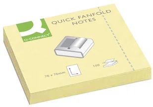 Q-Connect BLOCZEK SAM.76X76MM 100K.TYP "Z" J.ŻÓŁTY - Etykiety samoprzylepne i bloki etykiet - miniaturka - grafika 1