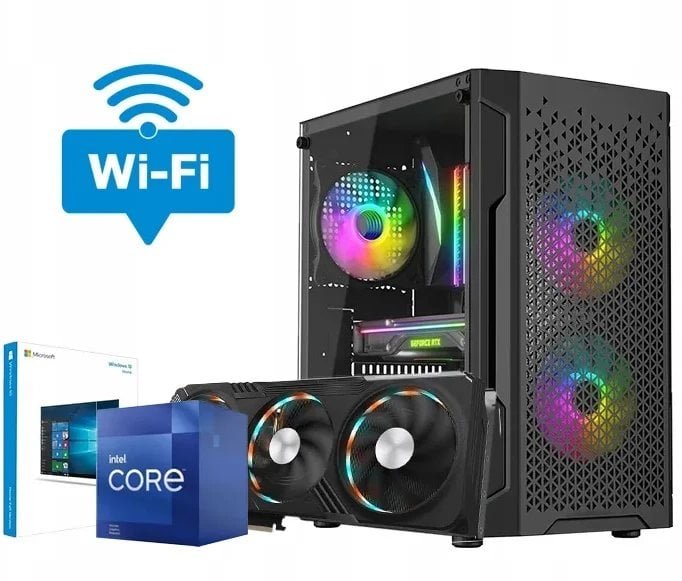 Komputer gamingowy DO GIER CORE i5 14400 32GB DDR5 RTX 5060 8GB M.2 1TB W11 3xRGB