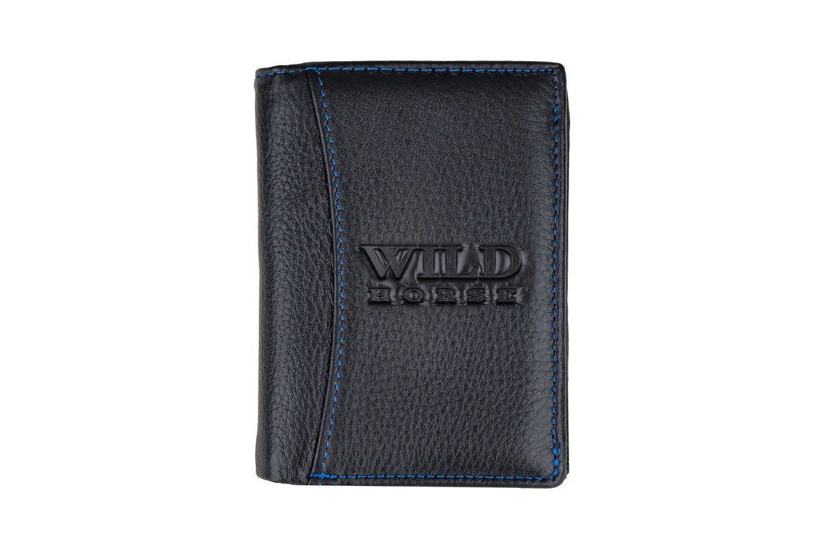Portfel Męski Skórzany z Zapięciem Wild Horse RFID Czarny