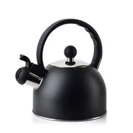 Czajniki na gaz - Czajnik stalowy SAM BLACK 2,5L z ergonomicznym uchwytem - miniaturka - grafika 1