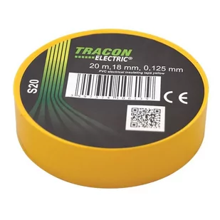 Praxa Tracon Electric izolacyjna 20mx18mm żółty S20 - Inne mocowania - miniaturka - grafika 1
