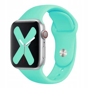PASEK do Zegarka APPLE WATCH GUMOWY 42/44/45mm TURKUSOWY - Akcesoria do smartwatchy - miniaturka - grafika 1
