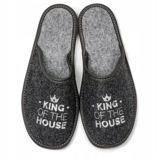NOWO, Kapcie męskie KING OF THE HOUSE, rozmiar 41 - Kapcie męskie - miniaturka - grafika 1