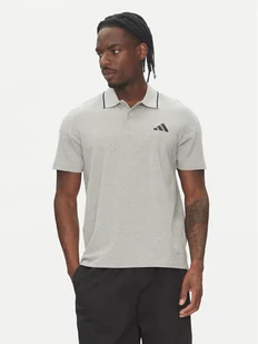 adidas Polo Essentials Small Logo JE9022 Szary Regular Fit - Koszulki męskie - miniaturka - grafika 1
