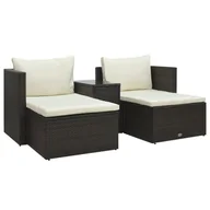 Meble ogrodowe - vidaXL 5 częściowy zestaw mebli do ogrodu poduszki rattan PE brązowy 47812 47812 - miniaturka - grafika 1