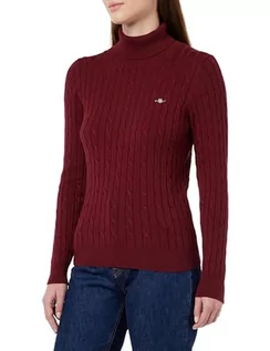 Swetry damskie - GANT Damski sweter ze stretchem bawełnianym, Plumped Red, XXL - grafika 1