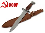 Noże - Duży Nóż Bagnet (dł. 31cm) AK-47 (motyw kałasznikow) + Skórzany Pokrowiec z Mocowaniem do Pasa. - miniaturka - grafika 1