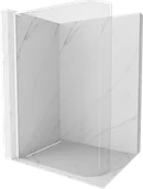 Ścianki i drzwi prysznicowe - Mexen Kioto L ścianka prysznicowa zaokrąglona Walk-in 110 x 200 cm, transparent, biała - 800-110-103-20-06 - miniaturka - grafika 1