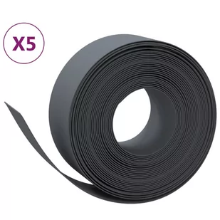 vidaXL Obrzeża ogrodowe, 5 szt., szare, 10 m, 20 cm, polietylen - Ogrodzenia - miniaturka - grafika 3