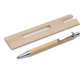 Długopisy - Bambusowy, wieczny długopis/ołówek w etui Lakimus, beżowy - miniaturka - grafika 1