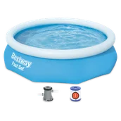 Baseny ogrodowe - Bestway Basen dmuchany 305x76 cm + pompa - miniaturka - grafika 1