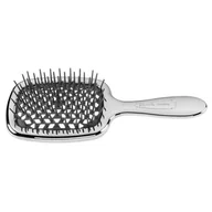 Szczotki i grzebienie do włosów - Janeke Superbrush Silver Line Pneumatyczna szczotka do włosów chromowana z czarnymi ząbkami - miniaturka - grafika 1