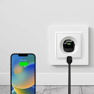 PURO MiniPro Wall Charger GaN - Ładowarka sieciowa 1 x USB-C 20W PD (czarny) - Ładowarki do telefonów - miniaturka - grafika 3