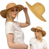 Czapki damskie - Kapelusz plażowy letni damski pleciony słomkowy na lato Captain Mike - miniaturka - grafika 1