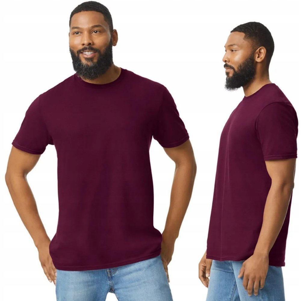 T-shirt Koszulka Męska Bawełna SOFTSTYLE Gildan GI64000 BORDO Maroon XL