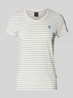 Koszulki i topy damskie - T-shirt o kroju slim fit z wzorem w paski model ‘Stripe eyben’ - miniaturka - grafika 1