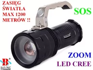 Latarki - BAILONG Profesjonalna Akumulatorowa Latarka POLICYJNA zasięg do 1200m.!) LED CREE + ZOOM + SOS - miniaturka - grafika 1