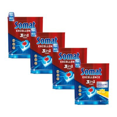 Kapsułki do zmywarki SOMAT Excellence Caps 3w1 Lemon - 240 szt.