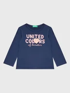 Bluzy dla chłopców - United Colors Of Benetton Bluzka 3ATNG105X Granatowy Regular Fit - miniaturka - grafika 1