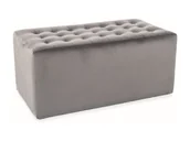 Pufy i podnóżki - Pufa tapicerowana welurowa LORI 2 VELVET szara SIGNAL - miniaturka - grafika 1