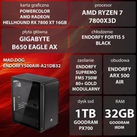Zestawy komputerowe - Komputer MAD DOG ENDORFY500AIR-A21DB32 R7-7800X3D 32GB RAM 1TB SSD Radeon RX7800XT Wi-Fi - miniaturka - grafika 1