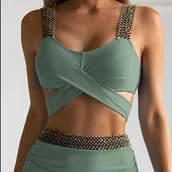 Stroje kąpielowe - Dwuczęściowy strój kąpielowy z wysokim stanem - miniaturka - grafika 1