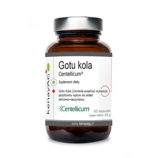 kenayAG Gotu kola Centellicum (60 kapsułek) - suplement diety E138-261B4 - Serce i układ krążenia - miniaturka - grafika 1