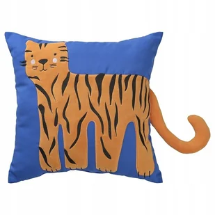IKEA NATTHÄGER Poduszka, niebieski/tygrys, 50x50 cm - Poduszki dekoracyjne - miniaturka - grafika 1