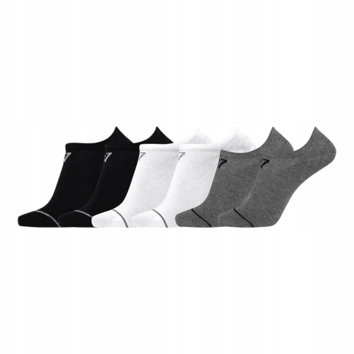 CR7 SKARPETKI STOPKI FOOTIES BAMBOO 6-Pak CZARNE/BIAŁE/SZARE 40-46