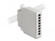 Pozostałe akcesoria sieciowe - Delock Fiber Optic Distribution Box for DIN rail 8 port grey, Piggy-back connector, Straight, Female, Metal, 126 mm 85931 - miniaturka - grafika 1