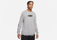Koszulki męskie - Nike Air Jordan Jumpman Long Sleeve Crew Carbon Heather - miniaturka - grafika 1