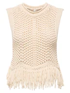 Koszulki i topy damskie - ONLY Top Kimmie 15365146 Beżowy Regular Fit - miniaturka - grafika 1