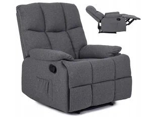 Fotel Rozkładany Wypoczynkowy z Podnóżkiem RIKO Szary Nowoczesny Riko Szary Tkanina_13308985038 - Fotele Fotel Rozkładany Wypoczynkowy z Podnóżkiem RIKO Szary Nowoczesny Riko Szary Tkanina_13308985038 - Fotele - miniaturka - grafika 1