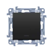 Wyłączniki światła i elektryczne - Kontakt Simon Przycisk zwierny bez piktogramu podświetlany SIMON 10 - czarny mat - miniaturka - grafika 1