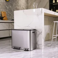 Kosze na śmieci - EKO ecocasa Step Bin 15 + 15 + 15 litrów, eko stal nierdzewna szczotkowana VB 912846 - miniaturka - grafika 1