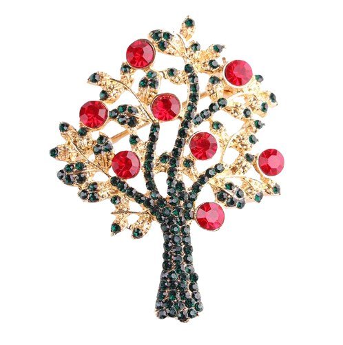 Broszka drzewko z cyrkoniami – elegancka biżuteria