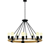 Lampy sufitowe - LED Żyrandol na łańcuchu ROPE ARTHUR 8xE27/6W/230V - miniaturka - grafika 1