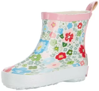 Kalosze damskie - Playshoes Dziewczęce kalosze z półcholewką, kwiaty, biały, 23 EU - grafika 1