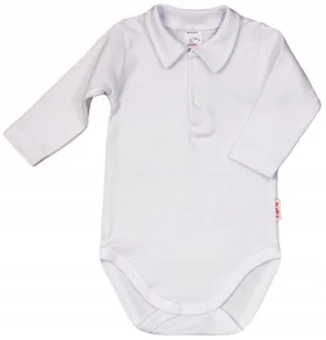 Body KOŁNIERZYK Polo BIAŁE Chrzest r 74 KLEKLE - Body dla niemowląt - miniaturka - grafika 1