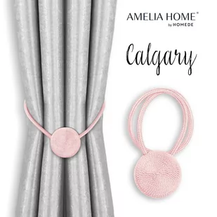 Zasłony- dodatki CALGARY kolor pudrowy róż ameliahome - CURTBIN/AH/CALGARY/POWDERPINK/2PCS - Akcesoria do wystroju okien - miniaturka - grafika 1