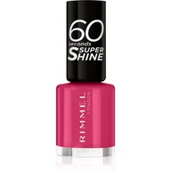Lakiery do paznokci - Rimmel London London 60 Seconds Super Shine lakier do paznokci 8 ml dla kobiet 323 Funtime Fuchsia - miniaturka - grafika 1