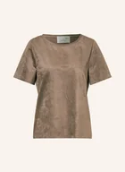 Moda i Uroda OUTLET - Juvia T-Shirt Belinda Z Imitacji Skóry braun - miniaturka - grafika 1