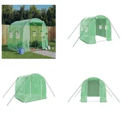 Szklarnie ogrodowe - vidaXL Szklarnia z ramą stalową zielona 4 m² 2x2x2 m - Szklarnia - Szklarnie - Tunel foliowy - Szklarnia wolnostojąca - miniaturka - grafika 1