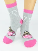 Skarpetki dla dzieci - Skarpety dziewczęce frotte wzorzyste ABS SF006-G-02A EUR 31-34 - Noviti - miniaturka - grafika 1