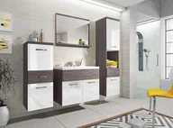 Szafki łazienkowe - Meble łazienkowe z umywalką ALBA szafka 2xsłupek - miniaturka - grafika 1