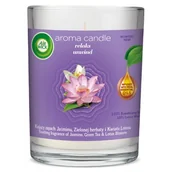 Świece - AIR WICK Aroma Candle Relaks Świeca Zapachowa Jaśmin, Zielona Herbata &amp; Lotos 220g - miniaturka - grafika 1