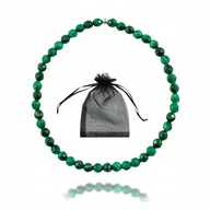 Bransoletki - Bransoletka Naturalny Kamień Malachit 4mm bez zapięcia Srebro 925 dł 17cm - miniaturka - grafika 1