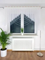 Firany - Firana gotowa z gipiurą oraz koralikami, firany do kuchni, firany do salonu - miniaturka - grafika 1